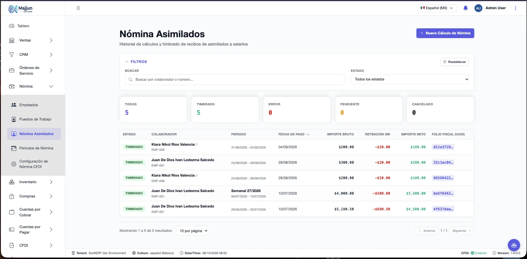 Lista de Nómina Asimilados