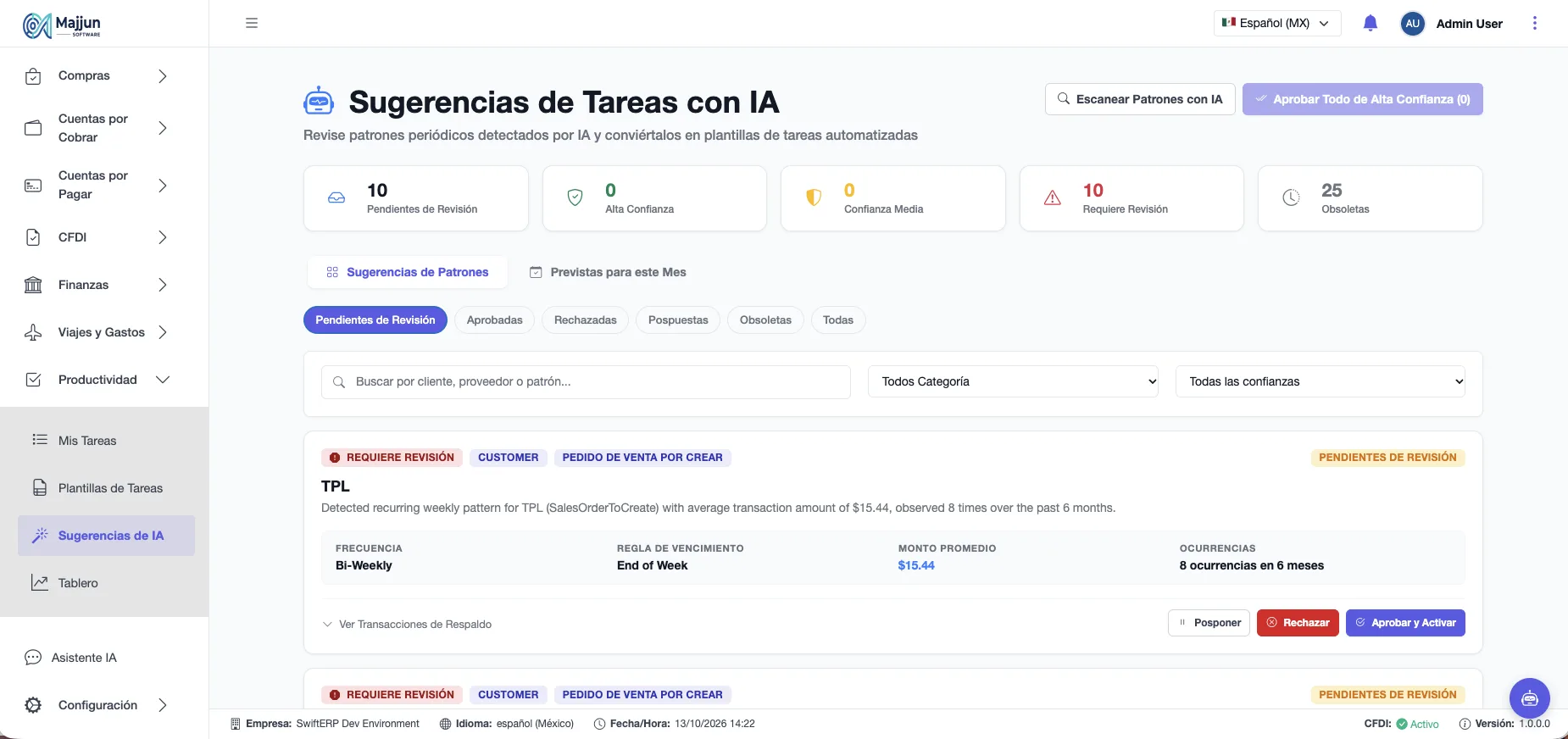 Sugerencias de Tareas con IA