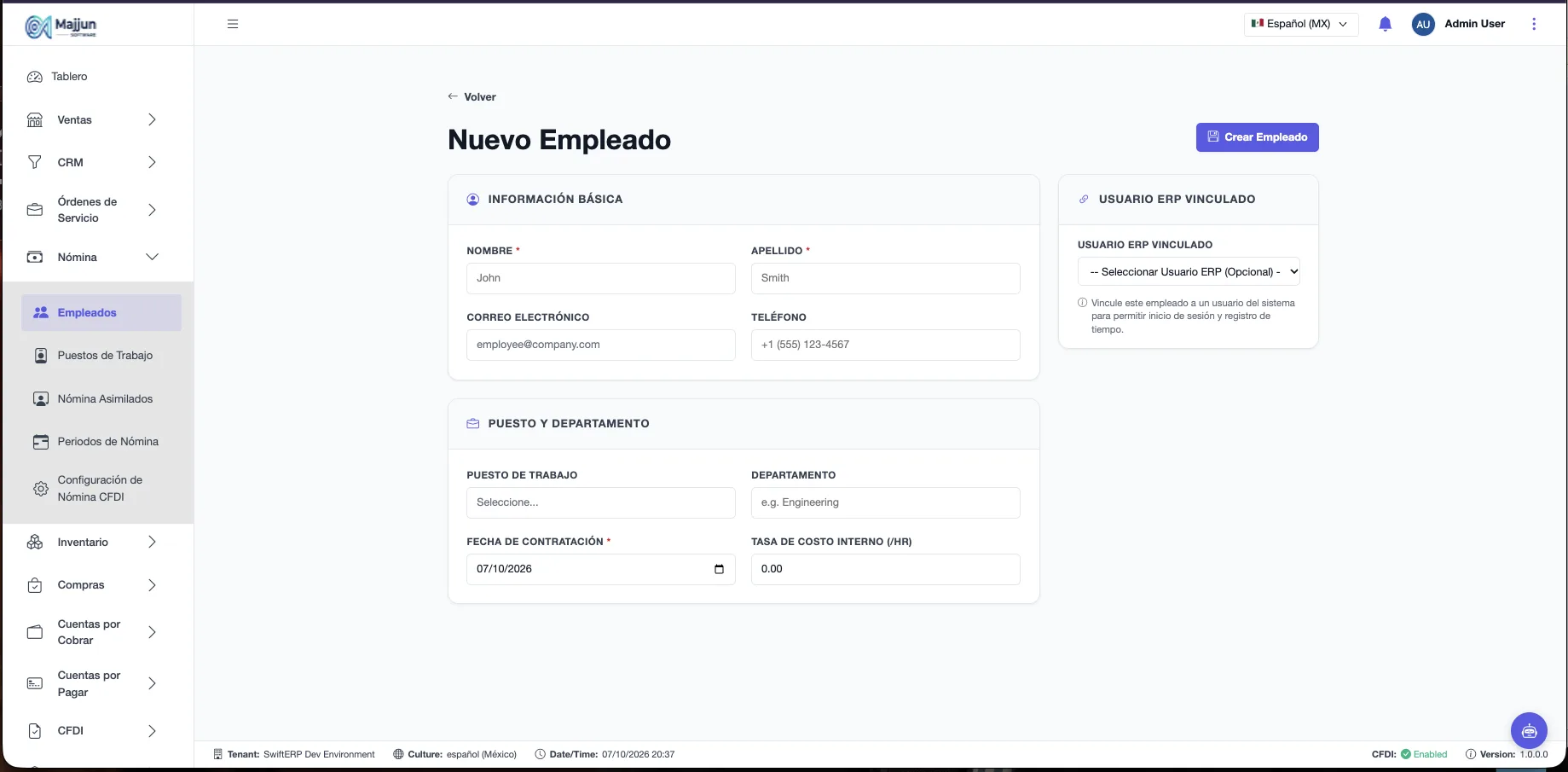 Agregar un Nuevo Empleado