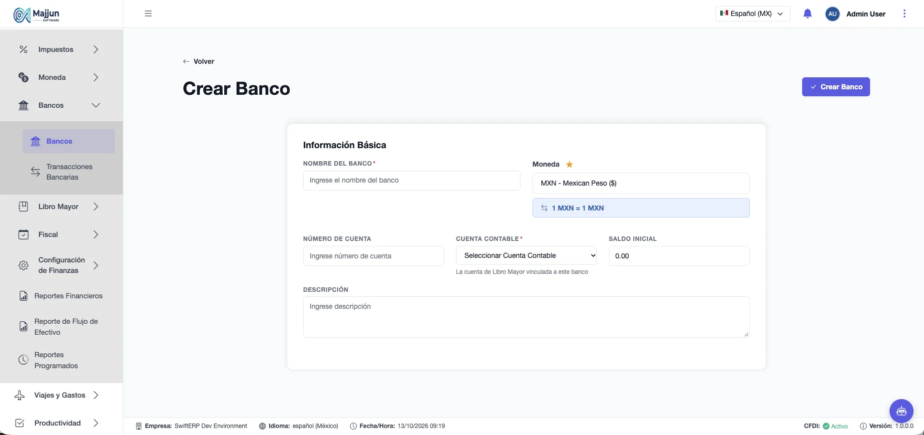 Crear Banco