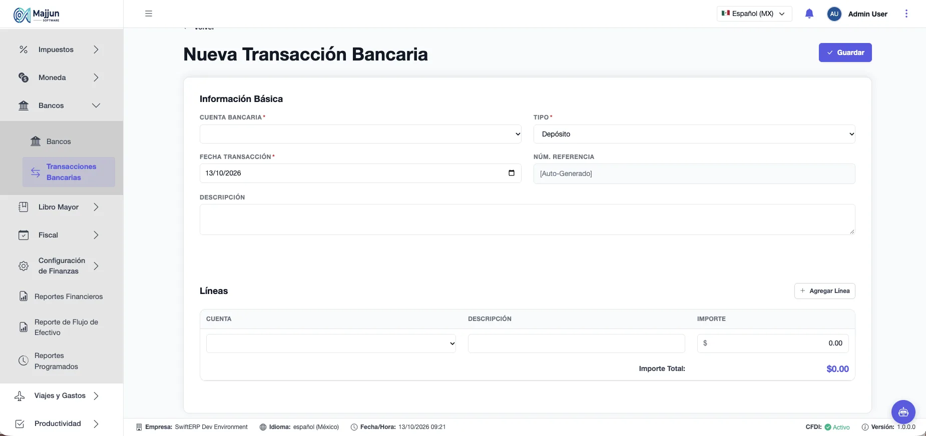 Nueva Transacción Bancaria