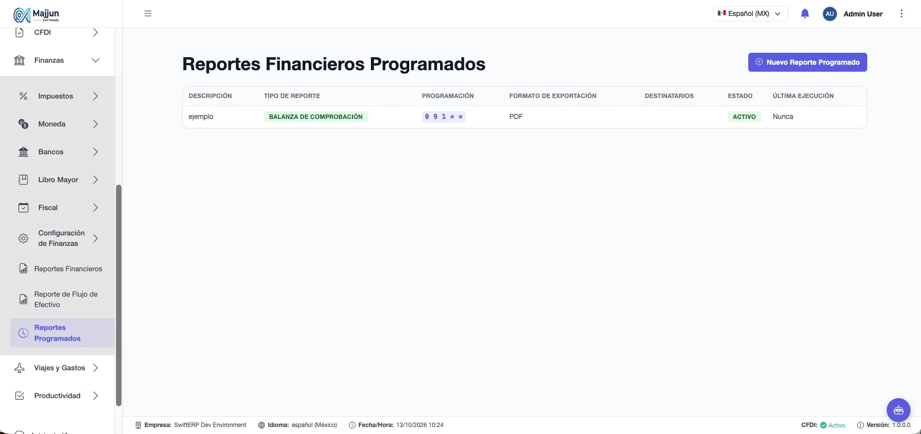 Reportes Financieros Programados