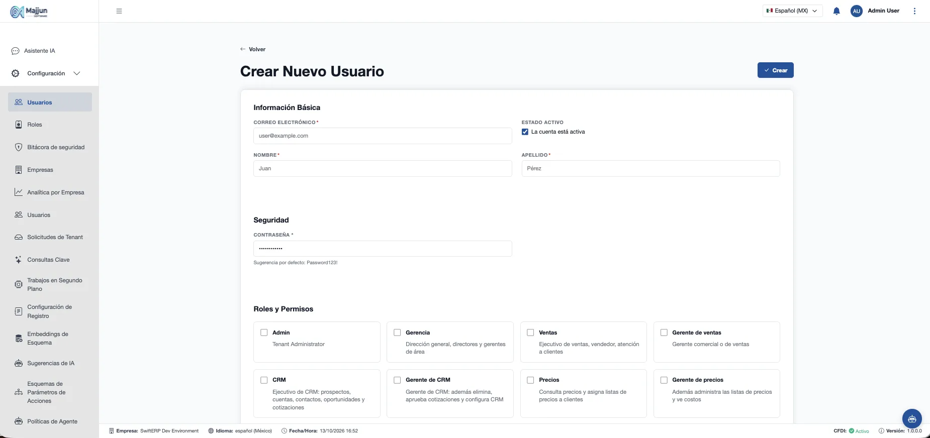 Crear Nuevo Usuario
