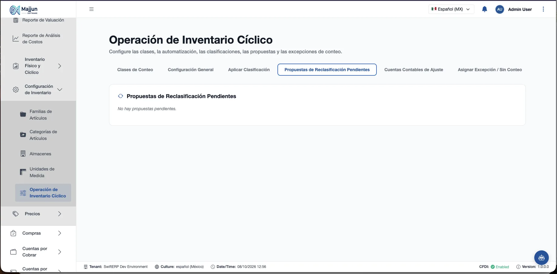 Propuestas de reclasificaion pendientes