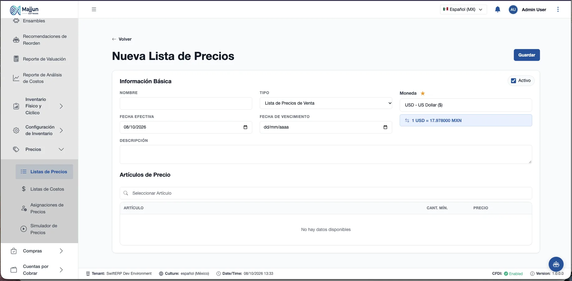 Nueva Lista de Precios