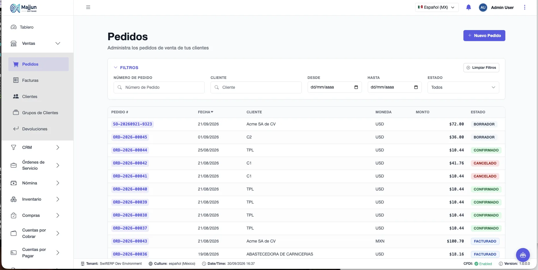 Pedios/Lista de Pedidos